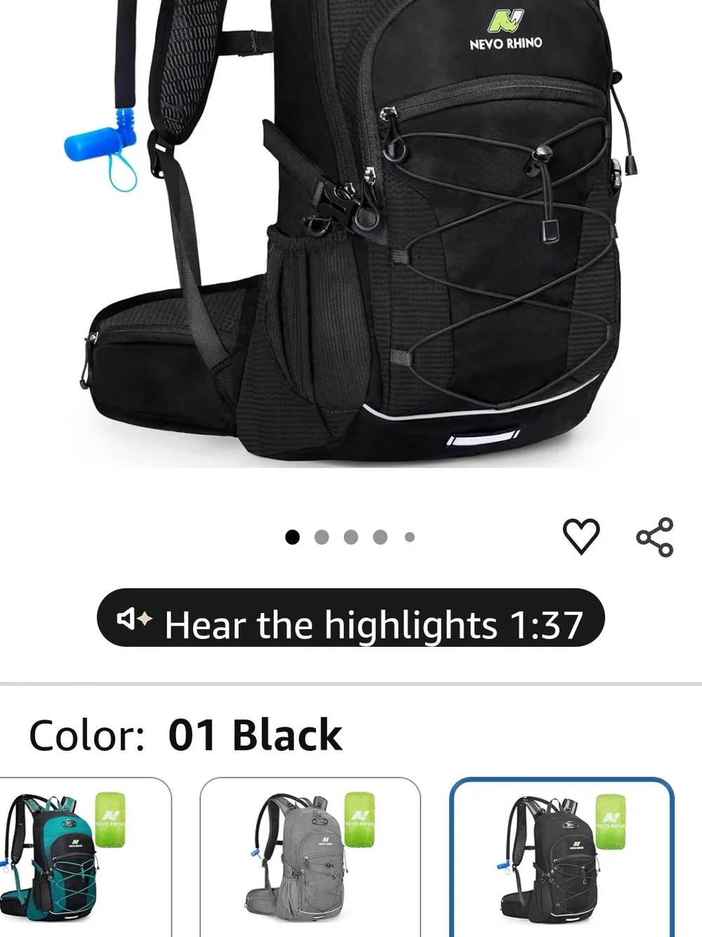 Source Unknown Black and Gray Hydration Backpack with Insulated Compartment